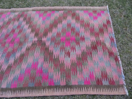 1970s Vintage Geometrical Caucasian Kilim Runner - 3'11'' x 9'6'' - Picture 6 of 12