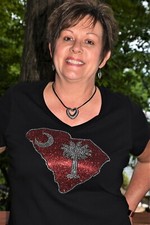 South Carolina rhinestone glitter shirt XS S M L XL XXL 1X 2X 3X 4X 5X garnet