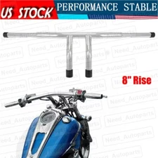 Chrome 8" Rise T-Bars Handlebar Drag Bar For Harley 96-17 Sportster Dyna Softail