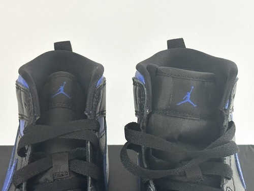 NIB Jordan 1 Mid 3Y (PS) Black Hyper Royal Blue White Sneaker Shoe 640734-068 - Picture 5 of 13