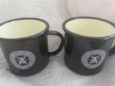 New Set 2 ARDBEG Coffee Mugs Enamelled Campfire Malt Whisky