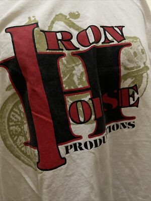 Vintage Hanes Iron Horse Productions Battle Ship White T Shirt