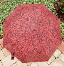 JONES NEW YORK UMBRELLA AUTO OPEN 42 INCHES ANIMAL PRINT ORANGE NWT