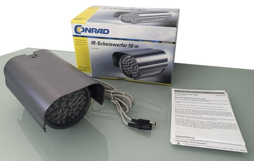Infrarot Strahler Scheinwerfer bis 50 Meter IP65 Metallgehäuse Kameranachtlicht