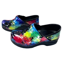 Dansko Clogs Shoes EU 36 Paint Splatter Professional Nursing Slip On READ 5.5-6