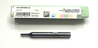 Walter Prototyp 2.5mm Carbide End Mill 3 Flute TiAlN Coating Walter Prototyp 2.5mm Carbide End Mill 3 Flute TiAlN Coating