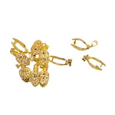 10x Brass Filigree Pinch Bail Clasp Clip Necklace Pendant Finding DIY Silver