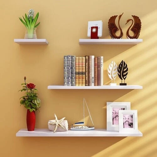 4pcs White Floating Wood Wall Shelves Storage Rack Bookcase for Kitchen Bathroom
Opens in a new wind