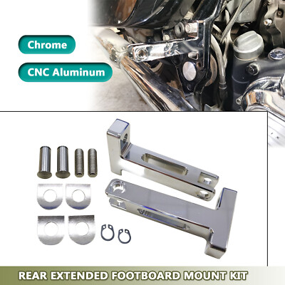 Chrome Extended Footboard Foot Peg Mount For Harley Street Glide Ultra Limited