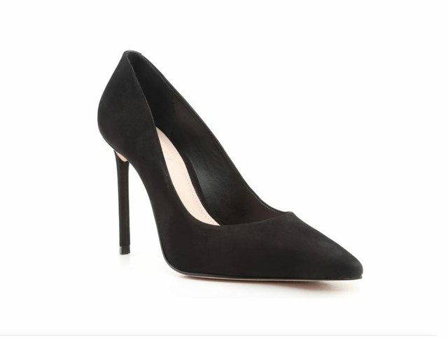 black suede stiletto shoes