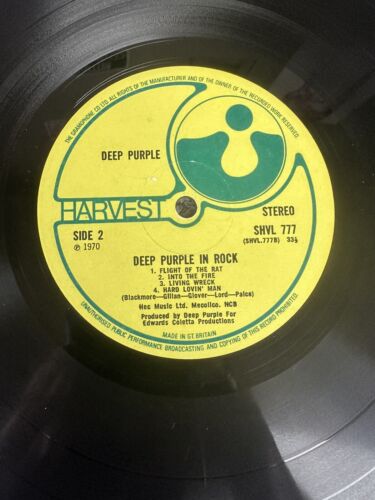 LP VINYL DEEP PURPLE ALBUM IN ROCK SHVL 777 UK 1ST PRESS 1970 VG+/VG+ - Picture 8 of 10