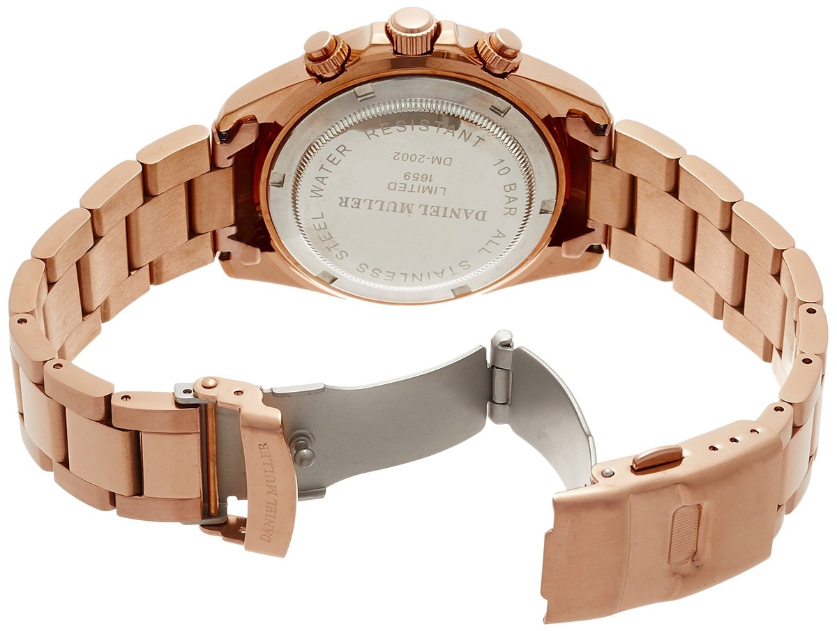 DANIEL MULLER DM-2055 クロノグラフ、 DANIEL MULLER Watch Chronograph Men's Watch Stainless Steel Band