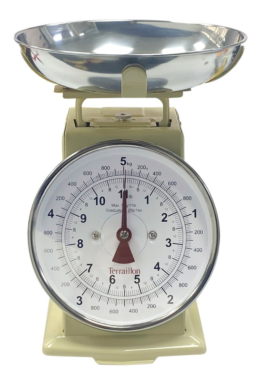 Terraillon Mechanical Kitchen Scales Cream Vintage Steel Weighing