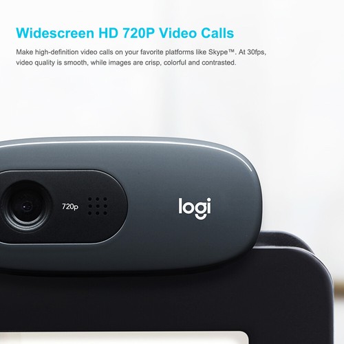 Logitech Video Webcam C270 720p Widescreen Computer Laptop PC Camera for Calling - Afbeelding 7 van 11