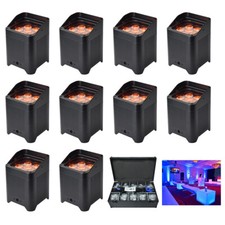 10Pcs Wireless Par Light 6x18W RGBWA UV Stage Light with Case WiFi APP Control
