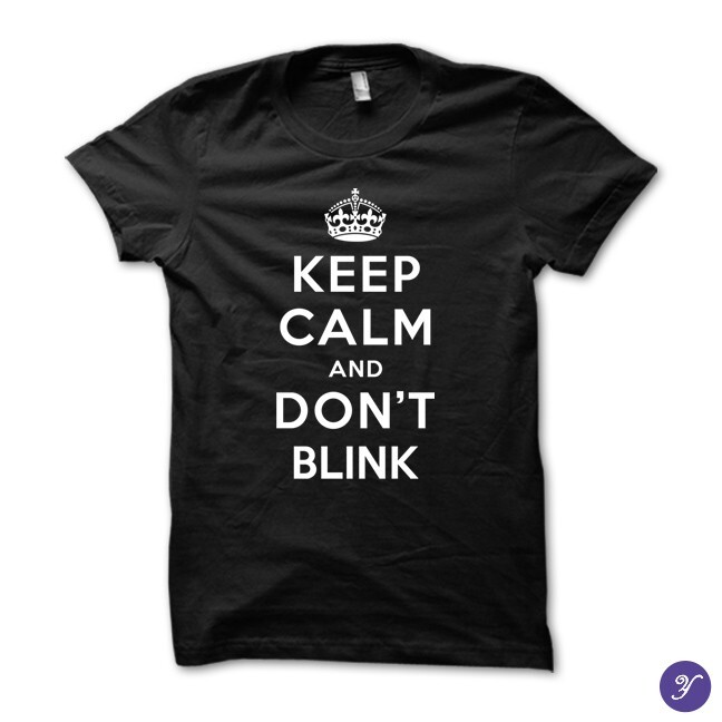 Keep Calm and Don't Blink tshirt - british, england, uk, parody