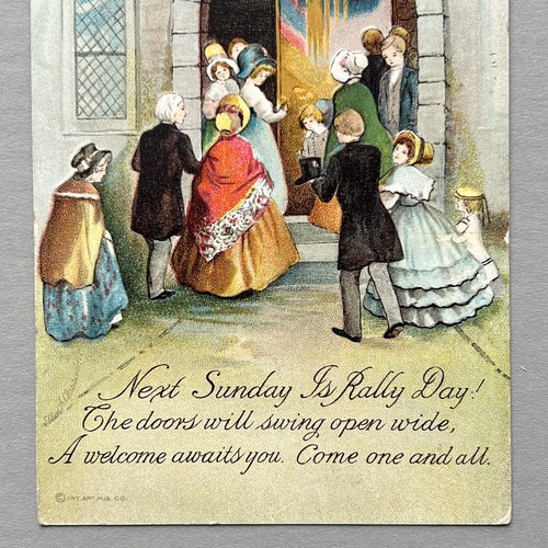ELLEN CLAPSADDLE Sunday School Rally Day CHEERFUL VICTORIAN CHURCH GOERS Antique - Picture 3 of 5