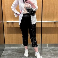 Black Leather Crop Pants