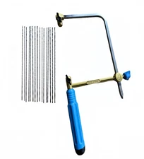 Coping Saw with 16 Steel Blades - Non-slip Hacksaw for Fast Cutting Metal/Woo...