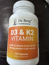 Dr.Berg D3 k2 Vitamin 120 Capsules Exp11/26