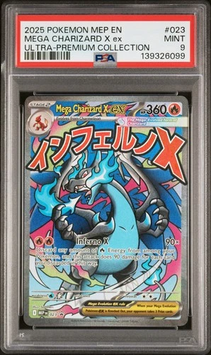 2025 POKEMON MEP PROMO ULTRA-PREMIUM COLLECTION #023 MEGA CHARIZARD X EX PSA 9