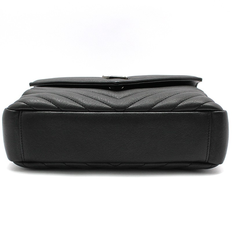 Borsa a tracolla Saint Laurent nera in pelle monogramma college media 12345