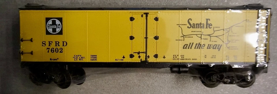 K-LINE K7602 'O' GAUGE SANTA FE REEFER - NEW - Image 3 of 4