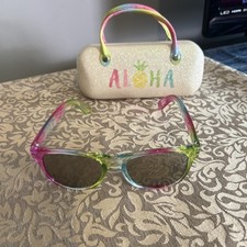 Tommy Bahama Kids Colorful Sunglasses and Hard Case Aloha Hawaiian Theme