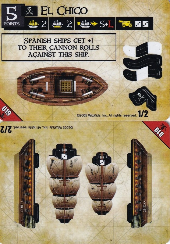 WizKids Pirates of the Spanish Main #019 El Chico (Common) ship new unpunched