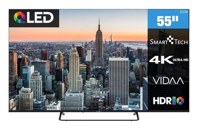 Smart Tech 55QV02K QLED Fernseher 55 Zoll 4K Smart TV VIDAA HDR TV UHD 2026