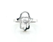Chopard Happy Diamonds Hamsa Hand Ring 18K Wh...