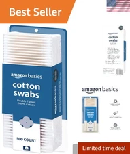 Large Pack of 500 Cotton Swabs - Ideal for Hygiene, Baby Care, and Beauty