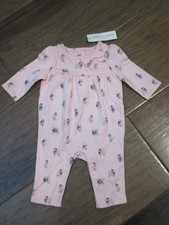 JANIE AND JACK PINK PARISIAN BERET PUPPIES DOGS ONE-PIECE ROMPER NEW