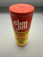 Vintage Advertising Giant Slim Jim Metal Can Bank