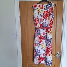 Image of New Ladies Long Tall Sally Floral Midi Dress Size 10 With Belt Occasion Summer