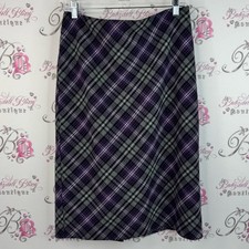 Laura skirt pencil plaid stripes Elegant Plaid Pencil Skirt in Purple and Gray