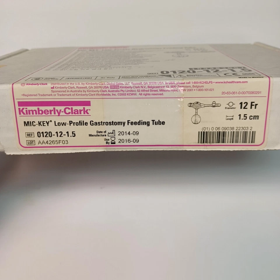 EXPIRED MIC-KEY GASTROSTOMY FEEDING TUBE Low-Profile 12FR 1.5CM EX2016 - Image 3 of 4
