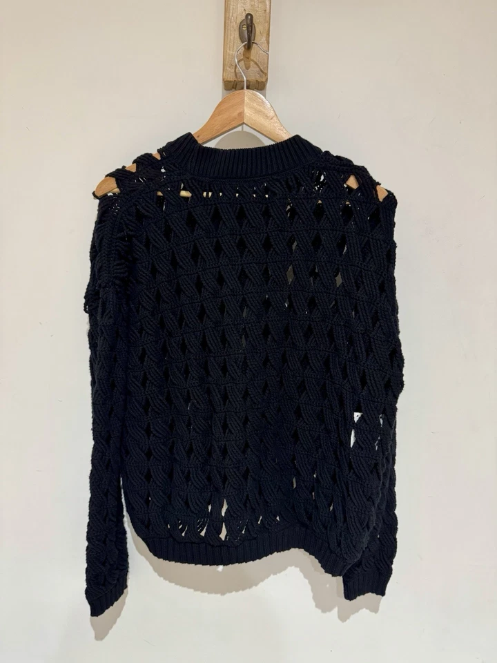 Alexander McQueen 2019 Men's Ima Crew Neck Cable Open Knit Cotton Knit Jumper M - Image 2 of 4