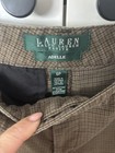 Lauren Ralph Lauren Adelle Straight Pants Tan Size 6P brown plaid — photo 3