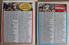 🏈 1972 Topps NFL Checklists 2 Card Lot, Series 1 #29 & Series 2 #79 EX Unmarked