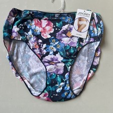 NWT JOCKEY SZ 8 XL HIP BRIEF TACTEL NO PANTY LINE PROMISE MULTI FLORAL PANTIES