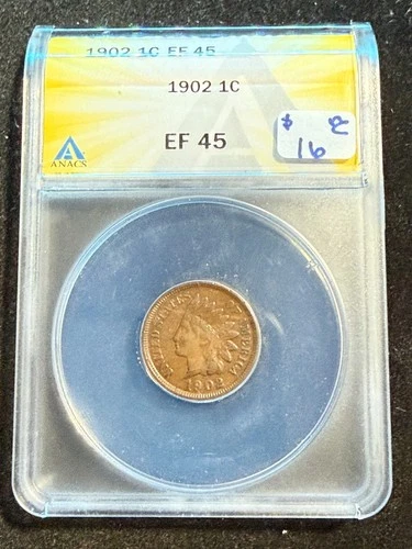 1902 INDIAN HEAD CENT ANACS EF 45 172