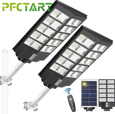 2PCS Solar Led Light System 7000K Solar Street Light Outdoor Dusk to Dawn Lamp