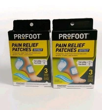 PROFOOT Pain Relief Patches Foot & Heel Cooling Camphor & Menthol 2 Boxes of 3 