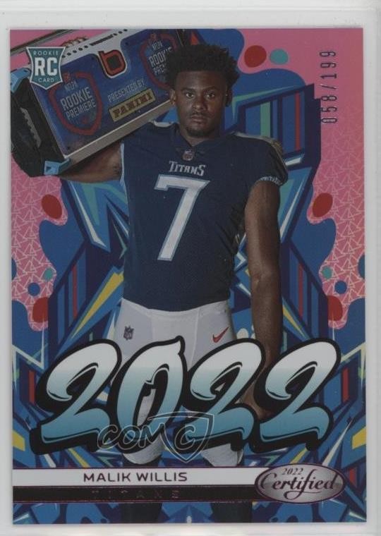 2022 Certified 2022 Mirror Pink /199 Malik Willis #2022-2 Rookie RC