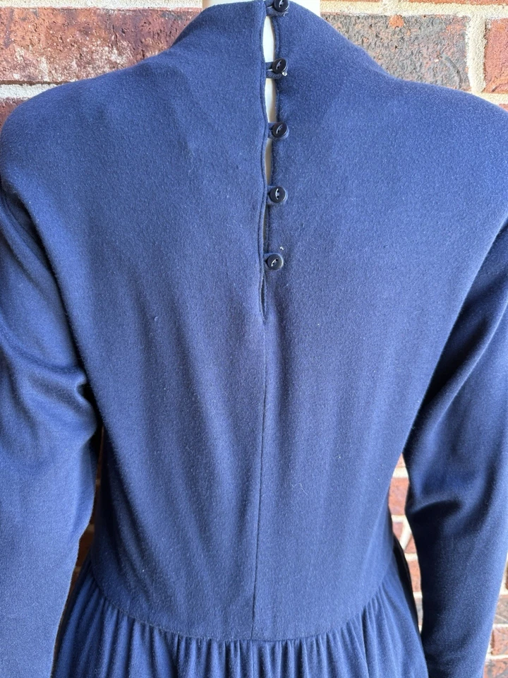 VTG Diane Von Furstenberg Dress 8 Navy Classic Simplistic Cotton Blend USA - Image 3 of 4