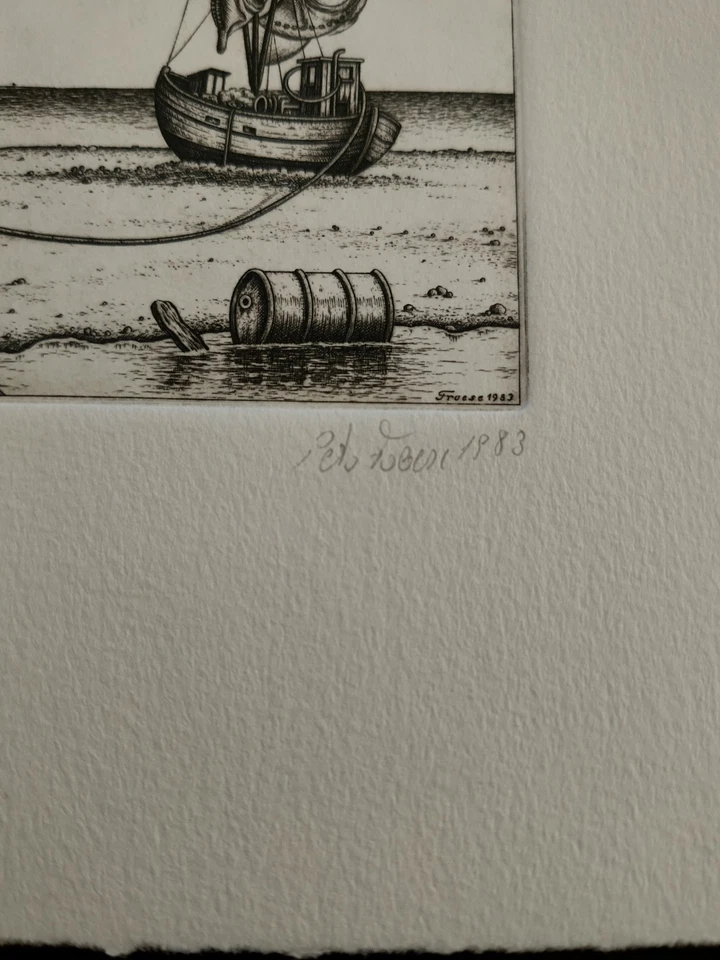 Peter Froese, Die Krabbe, Kupferstich, handsigniert, numeriert ,betitelt 1983 - Bild 2 von 4