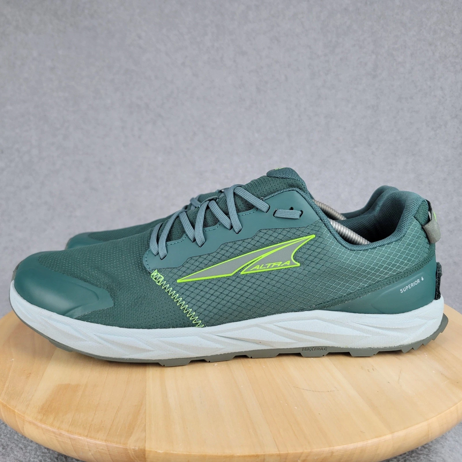 Altra Superior 6 Trail Running Shoes Mens 13 Green Zero Drop MaxTrac Sneakers
