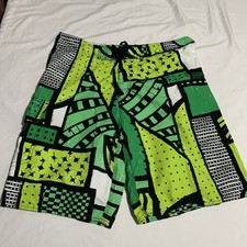 Exist Shorts Mens L Black/Yellow Swim Trunk 100 Polyster