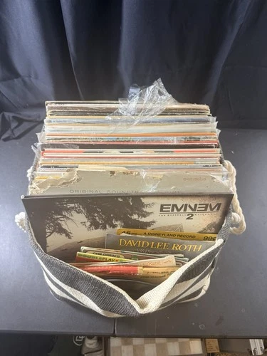Huge Vintage 73 Vinyl Record Lot - LP 12” & 7” Beatles Eminem Star Wars Disney